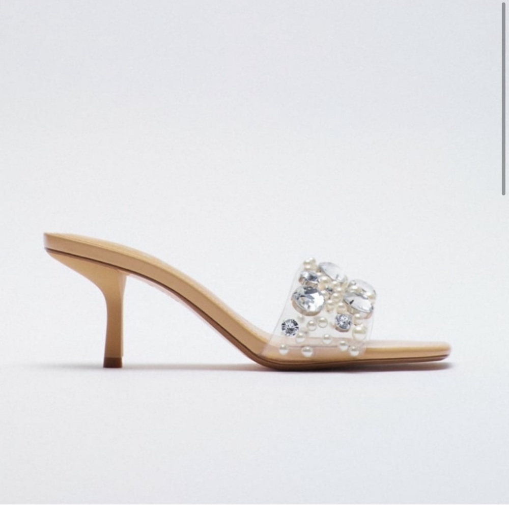 NWOT Zara embellished heeled sandal - Picture 6 of 8